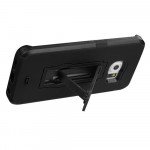 Wholesale Samsung Galaxy S6 Edge Armor Hybrid Stand Case (Black Black)